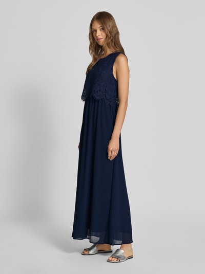 Vila Długa sukienka z koronką i wycięciem z tyłu Granatowy 1