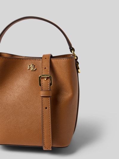 Lauren Ralph Lauren Handtasche aus Rindsleder mit Label-Applikation Modell 'REESE' Cognac 3