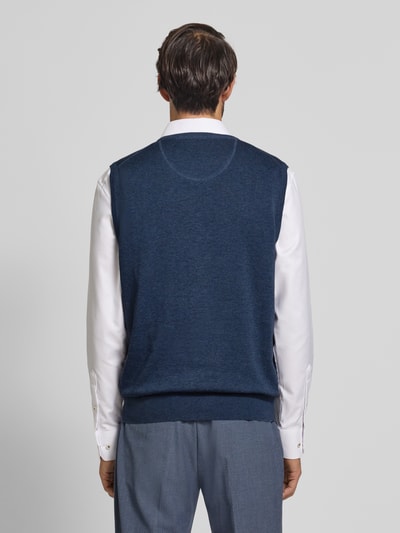 Fynch-Hatton Pullunder mit Logo-Detail Modell 'Slipover Superfine' Jeansblau 5