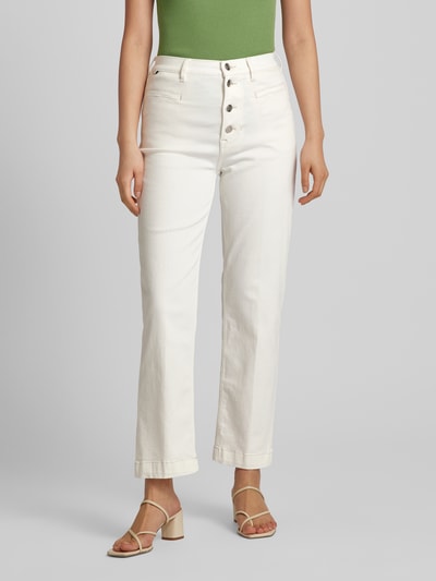 BOSS Regular Fit Jeans mit Knopfleiste Modell 'ADA' Offwhite 4