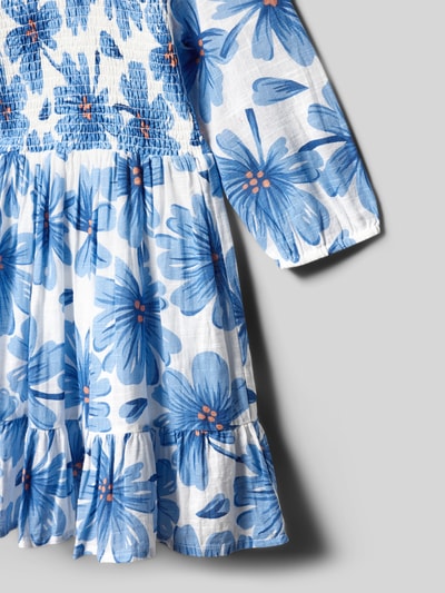 Productfoto, Regular Fit jurk met bloemen all-over print van DANAMADE, ronde hals, 3/4-mouw, plooien look, getailleerd, maat 116, ruglengte 63 cm