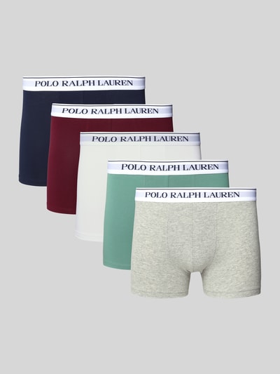 Polo Ralph Lauren Underwear Trunks mit elastischem Label-Bund im 5er-Pack Bordeaux 1