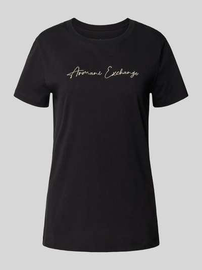 ARMANI EXCHANGE T-shirt z wyhaftowanym logo Czarny 2