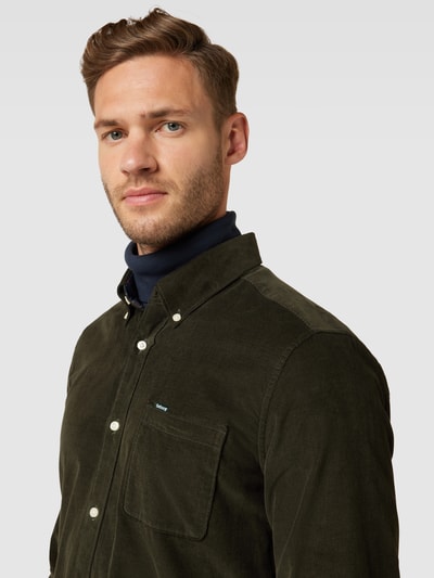 Barbour Koszula sztruksowa z kołnierzykiem typu button down model ‘Ramsey’ Ciemnozielony 3