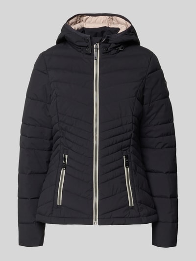 Productfoto, Slim Fit Jacke in Stepp-Optik van G.I.G.A. DX, zwart, licht glanzende stof, afneembare capuchon, ritssluiting, ritszakken