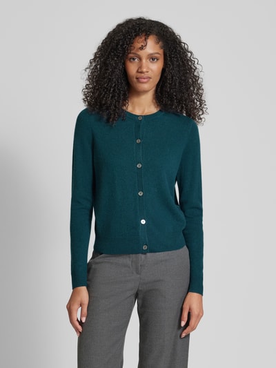 Christian Berg Woman Cardigan mit durchgehender Knopfleiste Petrol 4