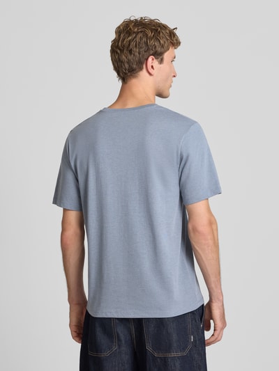 JACK & JONES Regular Fit T-Shirt aus Baumwoll-Mix Modell 'Organic' Rauchblau Melange 5