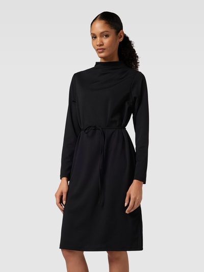 Soyaconcept Midi-jurk met strikceintuur, model 'Siham' Zwart - 4