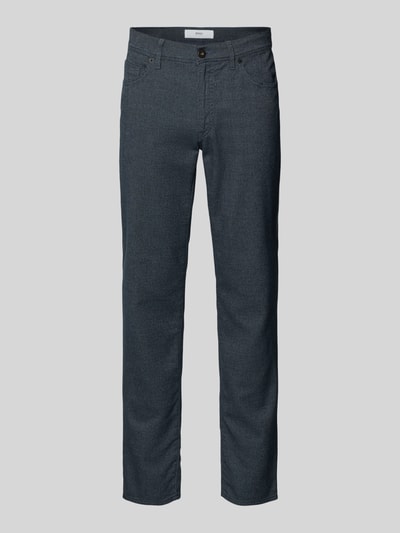 Produktfoto, Hose mit Eingrifftaschen Modell 'Cadiz' von Brax in Dunkelblau, Baumwoll-Viskose-Mix, Regular-Fit, detailreiche Struktur
