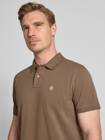 MCNEAL Poloshirt mit Label-Stitching Mittelbraun 3