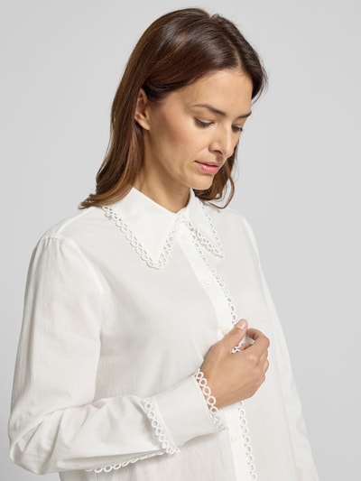 Luisa Cerano Bluzka o kroju regular fit z koronką szydełkową Złamany biały 3