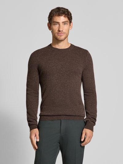 MCNEAL Gebreide pullover van wolmix met kasjmier Chocoladebruin gemêleerd - 4