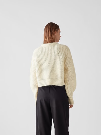 ROTATE BIRGER CHRISTENSEN Cropped Pullover in Grobstrick-Optik Weiß 5