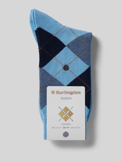 Burlington Socken mit Zickzack-Muster Modell 'Queen' Hellblau 3