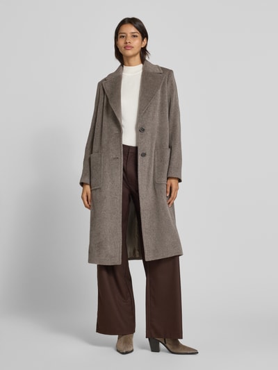 Marc Cain Mantel aus Alpaka-Mix mit Reverskragen Taupe 1