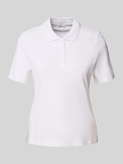s.Oliver RED LABEL Regular Fit Poloshirt aus Baumwoll-Mix Weiss 2