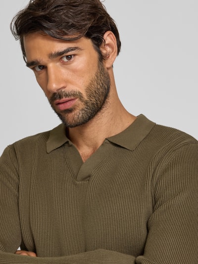Lindbergh Relaxed fit pullover met structuurmotief Olijfgroen - 3