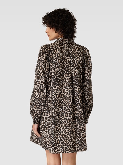 Jake*s Casual Knielange jurk met dierenprint Donkerbruin - 5