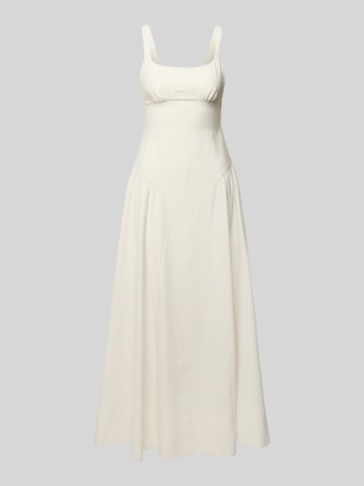 Produktfoto, Maxikleid mit Rundhalsausschnitt Modell 'VIOLA' von Topshop im Viskose-Mix mit Leinen-Anteil, taillierter Schnitt, breite Träger, cremefarben, glatte Textur