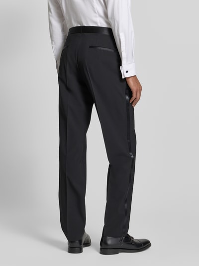 BOSS Spodnie do garnituru o kroju regular fit z mieszanki żywej wełny model ‘LEON’ Czarny 5