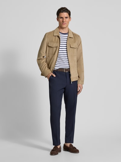 BOSS Regular fit van scheerwolmix, model 'PERIN' Marineblauw - 1