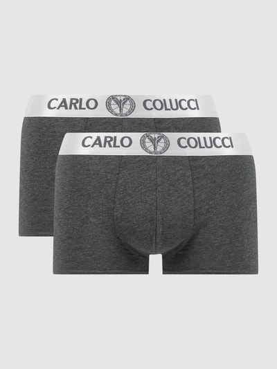 CARLO COLUCCI Trunks mit Stretch-Anteil im 2er-Pack  Dunkelgrau Melange 1