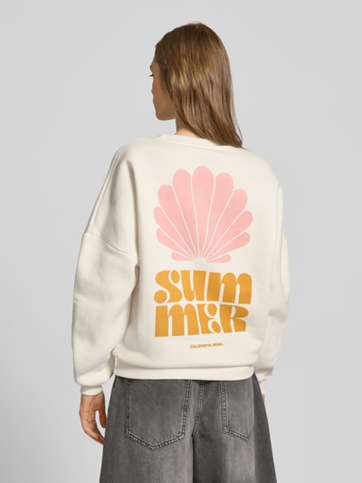Colourful Rebel Sweatshirt mit Label-Print Modell 'Summer Shell' Offwhite 5