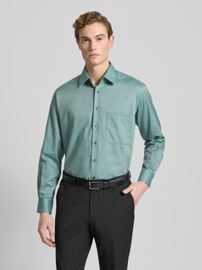 ETERNA Comfort fit zakelijk overhemd van katoen met kentkraag Groen - 4