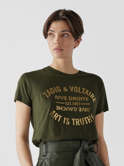 Zadig & Voltaire T-Shirt mit Brand-Print Oliv 3