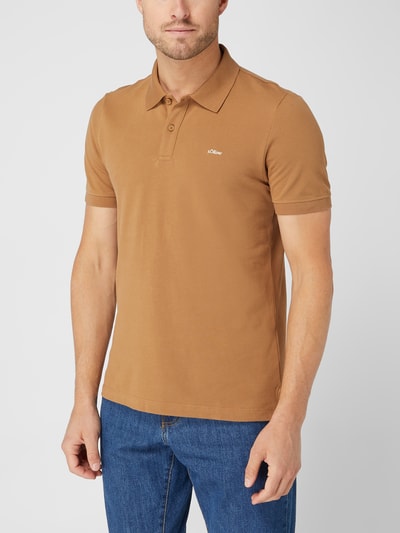 s.Oliver RED LABEL Koszulka polo o kroju regular fit z piki  Jasnobrązowy 4