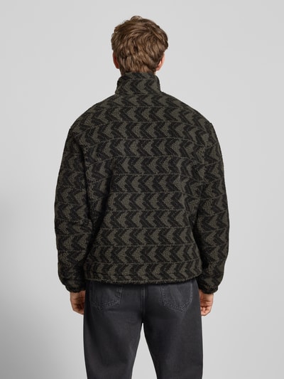 KARL KANI Fleecepullover met opstaande kraag en ritssluiting Zwart - 5