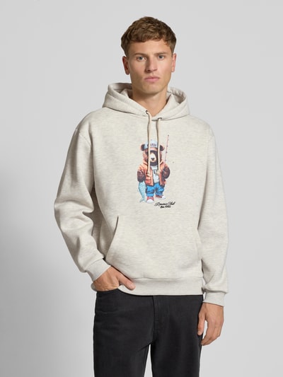 REVIEW Hoodie mit Känguru-Tasche Ecru Melange 4