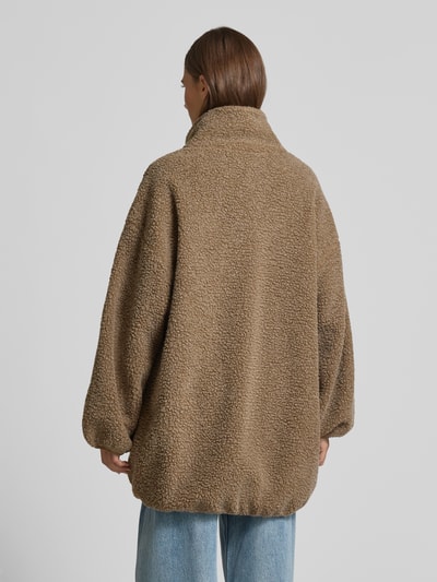 American Vintage Teddyjacke mit Label-Detail Modell 'HOKTOWN' Kitt Melange 5