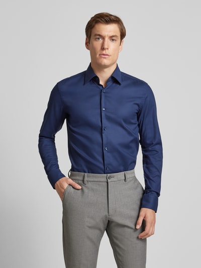 BOSS Slim fit zakelijk overhemd met kentkraag Marineblauw - 4