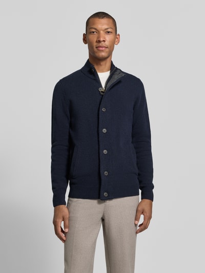 Barbour Cardigan met opstaande kraag Essential PATCH Marineblauw - 4
