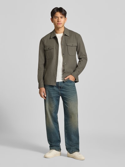 ONLY & SONS Hemdjacke mit Brusttaschen mit Viskose-Anteil Graphit Melange 1