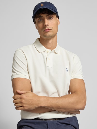 Polo Ralph Lauren Custom Slim Fit Poloshirt mit Label-Stitching Beige Melange 3