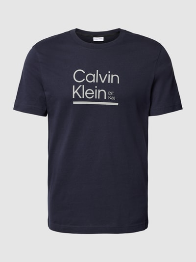 CK Calvin Klein T-Shirt aus Baumwolle mit Label-Detail Marine 2