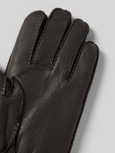 Akaroa Rękawiczki ze skórą jagnięcą model ‘BEN’ Ciemnobrązowy 5