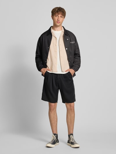ANOTHER COTTON LAB Regular Fit Shorts mit Bundfalten Black 1