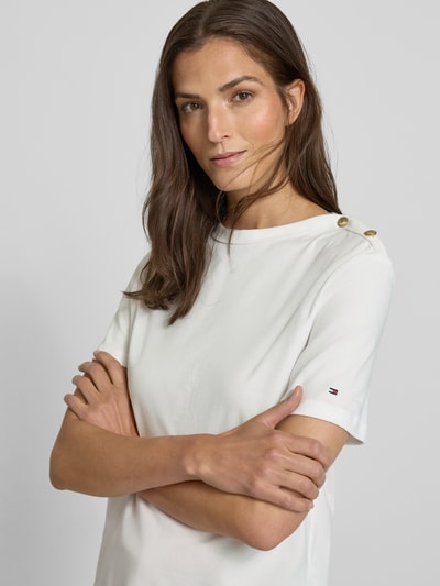 Tommy Hilfiger Regular Fit T-Shirt aus reiner Baumwolle Ecru 3