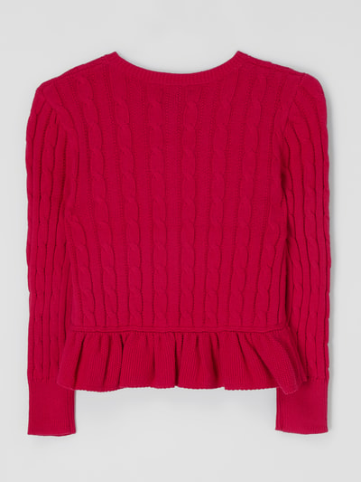 Polo Ralph Lauren Teens Cardigan mit Zopfmuster Pink 3