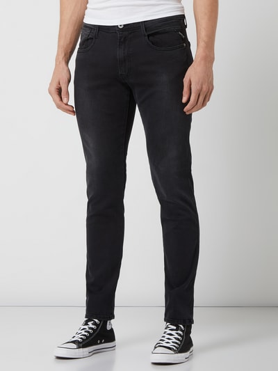 Replay Slim fit jeans met stretch, model 'Anbass'  Jeansblauw - 4