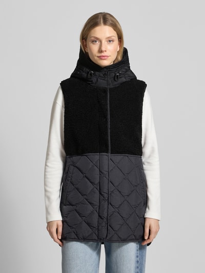 Fuchs Schmitt Fleecegilet met doorgestikte naden en steekzakken Zwart - 4