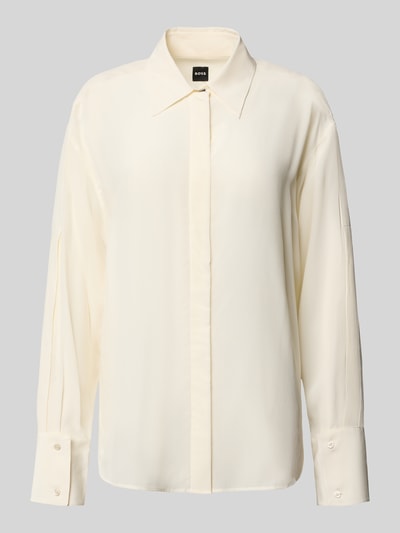 BOSS Relaxed fit blouse van pure zijde, model 'BINALIA' Offwhite - 2