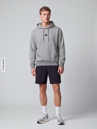 adidas Sportswear Hoodie mit Logo-Print Hellgrau 1