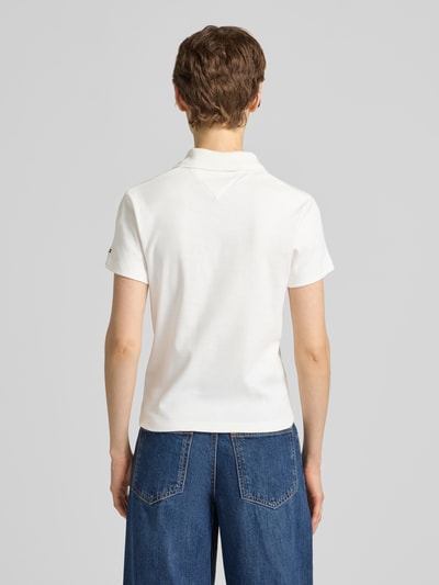 Tommy Hilfiger Slim Fit Poloshirt aus reiner Baumwolle Ecru 5