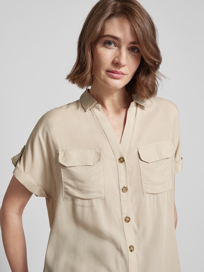 Vero Moda Overhemdblouse met knoopsluiting, model 'BUMPY' Taupe - 3