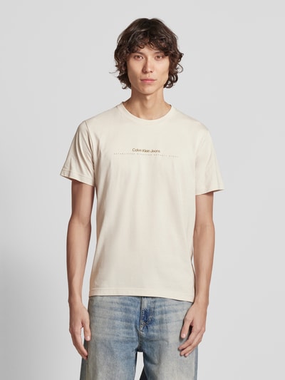 Calvin Klein Jeans T-Shirt mit Label-Print Offwhite 4