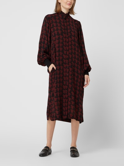 Fynch-Hatton Blusenkleid mit Hahnentritt Bordeaux Rot 1